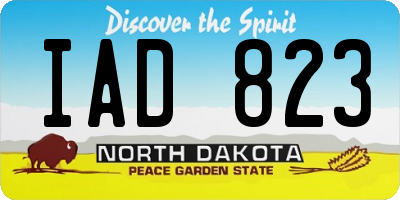 ND license plate IAD823