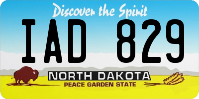 ND license plate IAD829