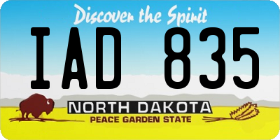 ND license plate IAD835