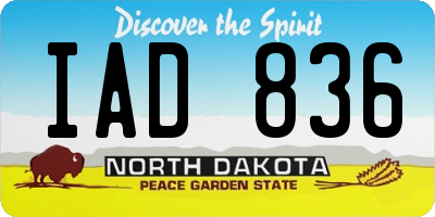 ND license plate IAD836