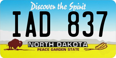 ND license plate IAD837
