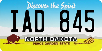 ND license plate IAD845