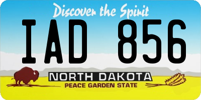 ND license plate IAD856