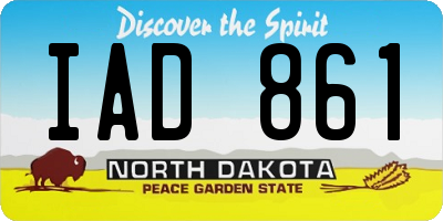 ND license plate IAD861