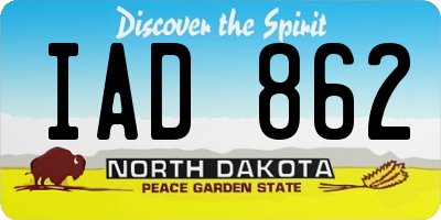 ND license plate IAD862