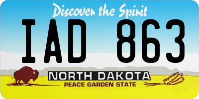 ND license plate IAD863