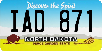 ND license plate IAD871