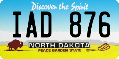 ND license plate IAD876