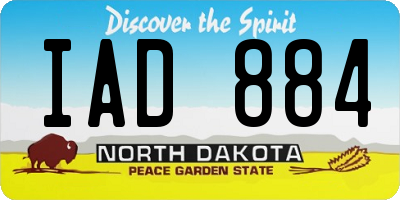 ND license plate IAD884