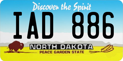 ND license plate IAD886