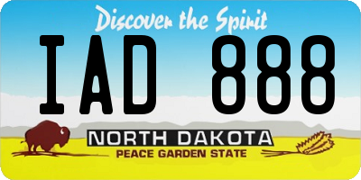 ND license plate IAD888