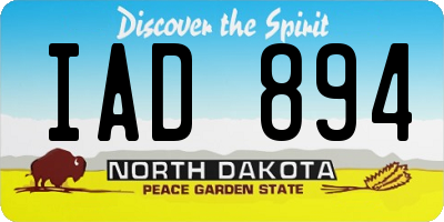 ND license plate IAD894