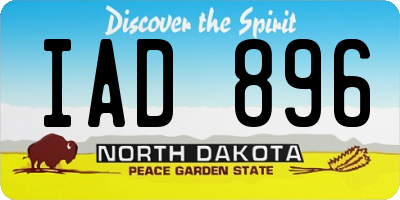 ND license plate IAD896