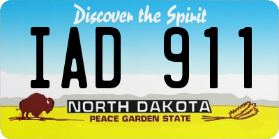 ND license plate IAD911