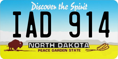 ND license plate IAD914