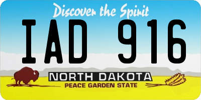 ND license plate IAD916