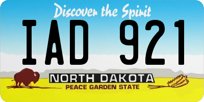 ND license plate IAD921