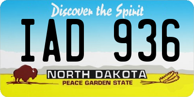 ND license plate IAD936