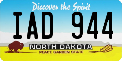ND license plate IAD944