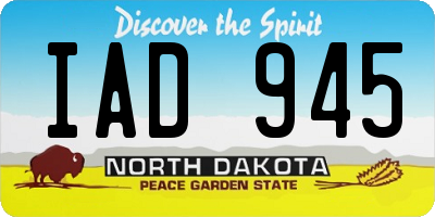 ND license plate IAD945