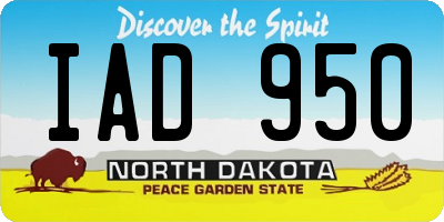 ND license plate IAD950