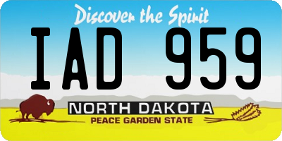 ND license plate IAD959
