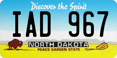 ND license plate IAD967
