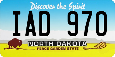 ND license plate IAD970