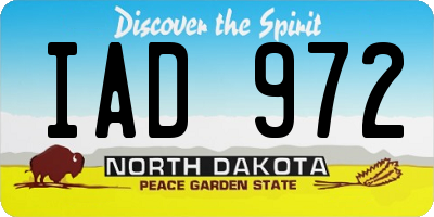ND license plate IAD972