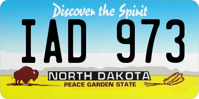ND license plate IAD973