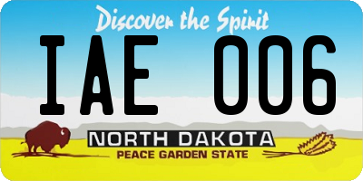 ND license plate IAE006