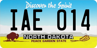 ND license plate IAE014