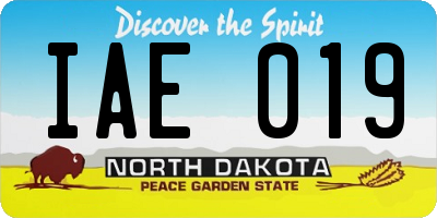 ND license plate IAE019
