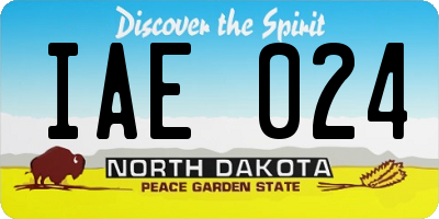 ND license plate IAE024