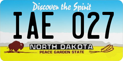 ND license plate IAE027