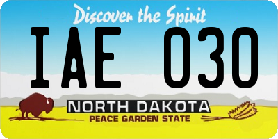 ND license plate IAE030