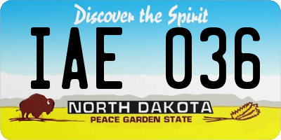 ND license plate IAE036