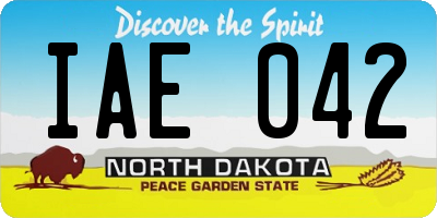 ND license plate IAE042