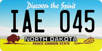 ND license plate IAE045