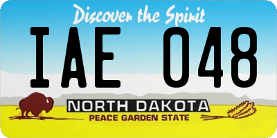 ND license plate IAE048