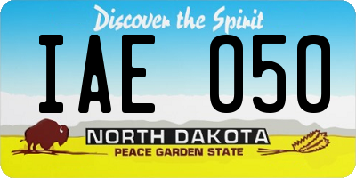 ND license plate IAE050