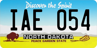 ND license plate IAE054