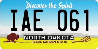 ND license plate IAE061