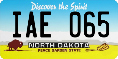 ND license plate IAE065