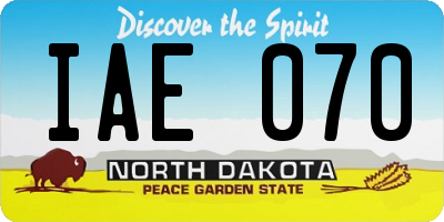ND license plate IAE070