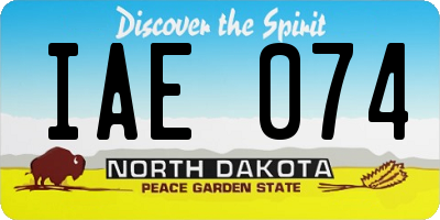 ND license plate IAE074