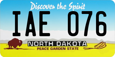 ND license plate IAE076