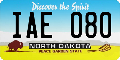 ND license plate IAE080