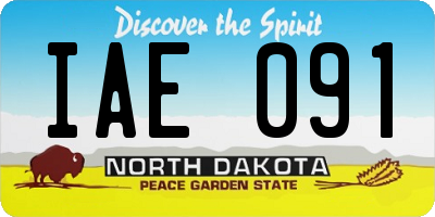 ND license plate IAE091