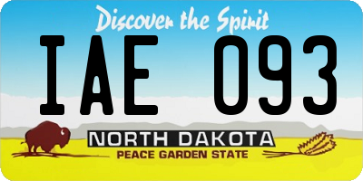 ND license plate IAE093